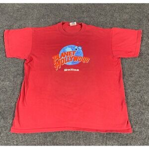 VTG Planet Hollywood T Shirt Mens Large Red‎ Dallas Texas Single Stitch USA 90s